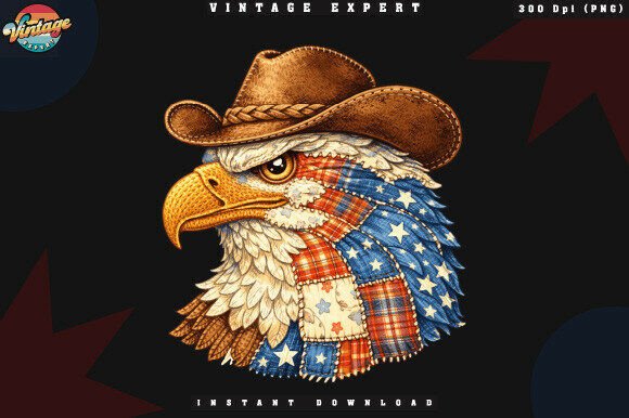 4th of July Western Eagle Crochet Yarn: Rustic Americana for Modern Projects