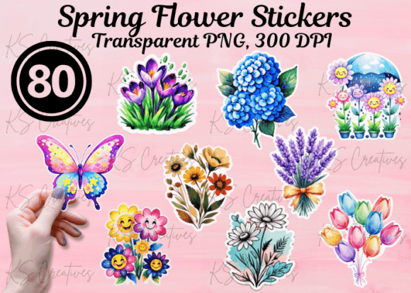 80 Cute Spring Flower Stickers: A Designer's Toolkit for Seasonal Charm