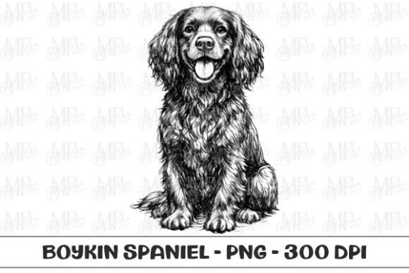 Boykin Spaniel Dog Sketch PNG: A Designer's Companion for Custom Projects