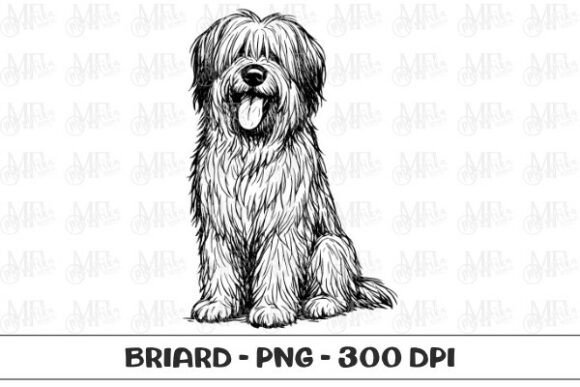 Briard Dog Sketch PNG: A Charming Asset for Your Next Design