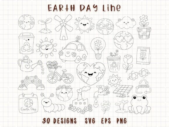 Celebrate Sustainability with Earth Day SVG Eco Doodles