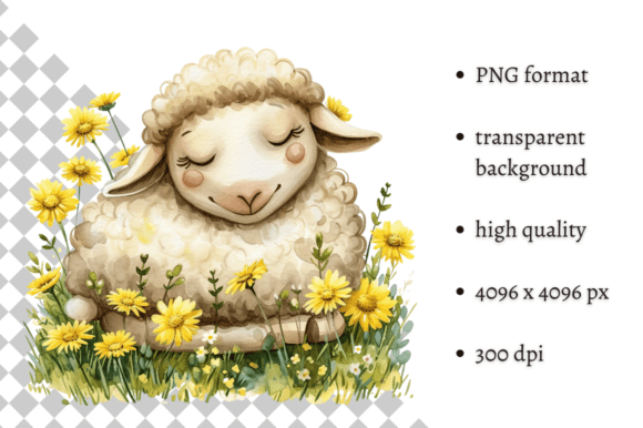 Charming Easter Designs with Watercolor Yellow Sheep