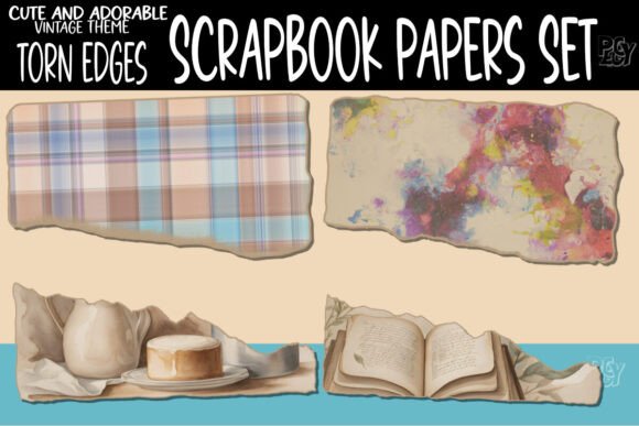 Chibi Clipart & Vintage Torn Edge Papers: A Designer's Whimsical Toolkit