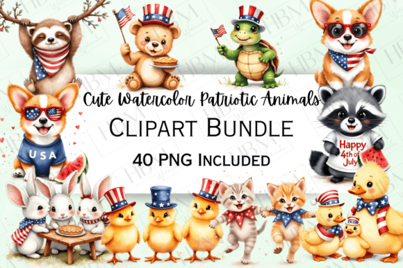 Cute 4th of July Animals Clipart: A Design Asset Review