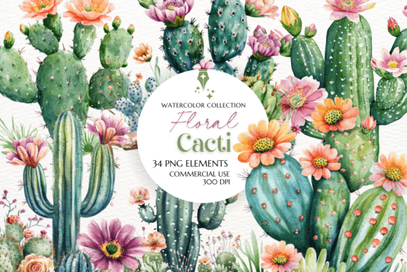Desert Bloom: Using Floral Cactus Clipart in Sublimation