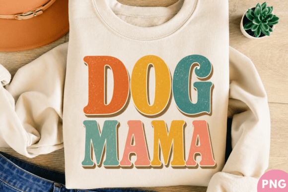 Dog Mama Retro Dog Lover T-shirt PNG Des: A Design Asset for the Modern Pet Brand