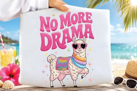 No More Drama Llama: A Funny PNG for Positive Vibes