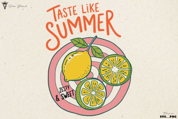 Retro Summer Lemon SVG PNG: A Citrus Burst of Vintage Charm