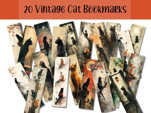 Vintage Cat Bookmarks Set: A Curated Collection for Creative Projects