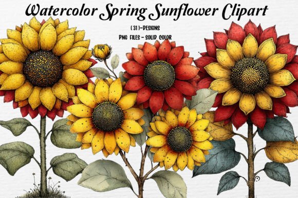 Watercolor Spring Sunflower Clipart: A Designer's Guide to Cheerful Visuals