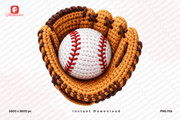 Yarn Crochet Baseball Glove PNG: A Home Run for Creative Projects